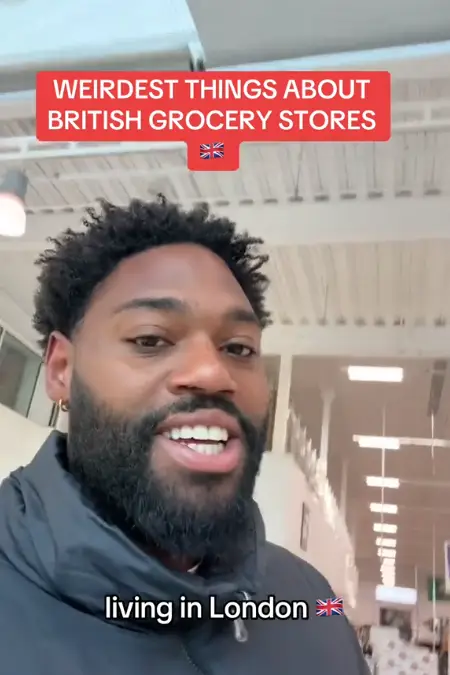 This American TikToker laid out the differences between American and British supermarkets (TikTok/@kjordy)