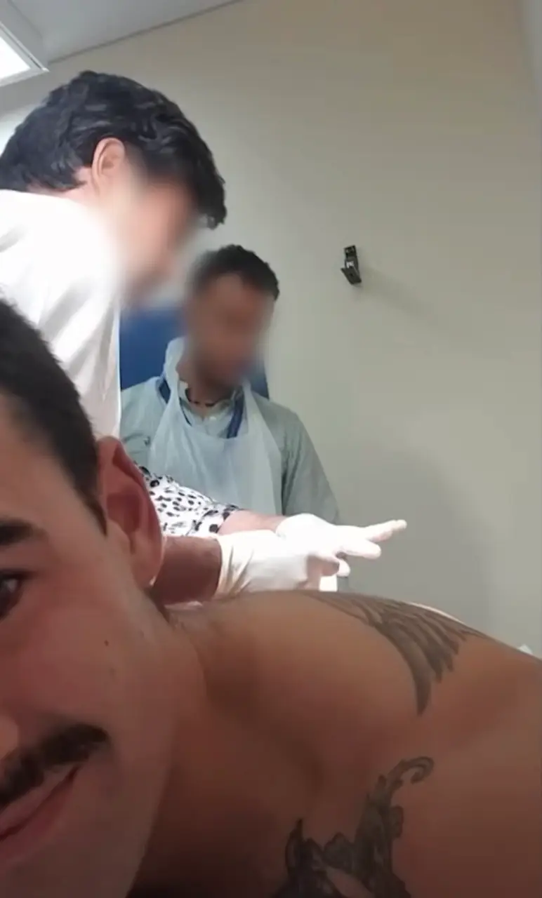 The Aussie revealed he recently had the 'top of his butt completely cut off' (YouTube/ABC Science)