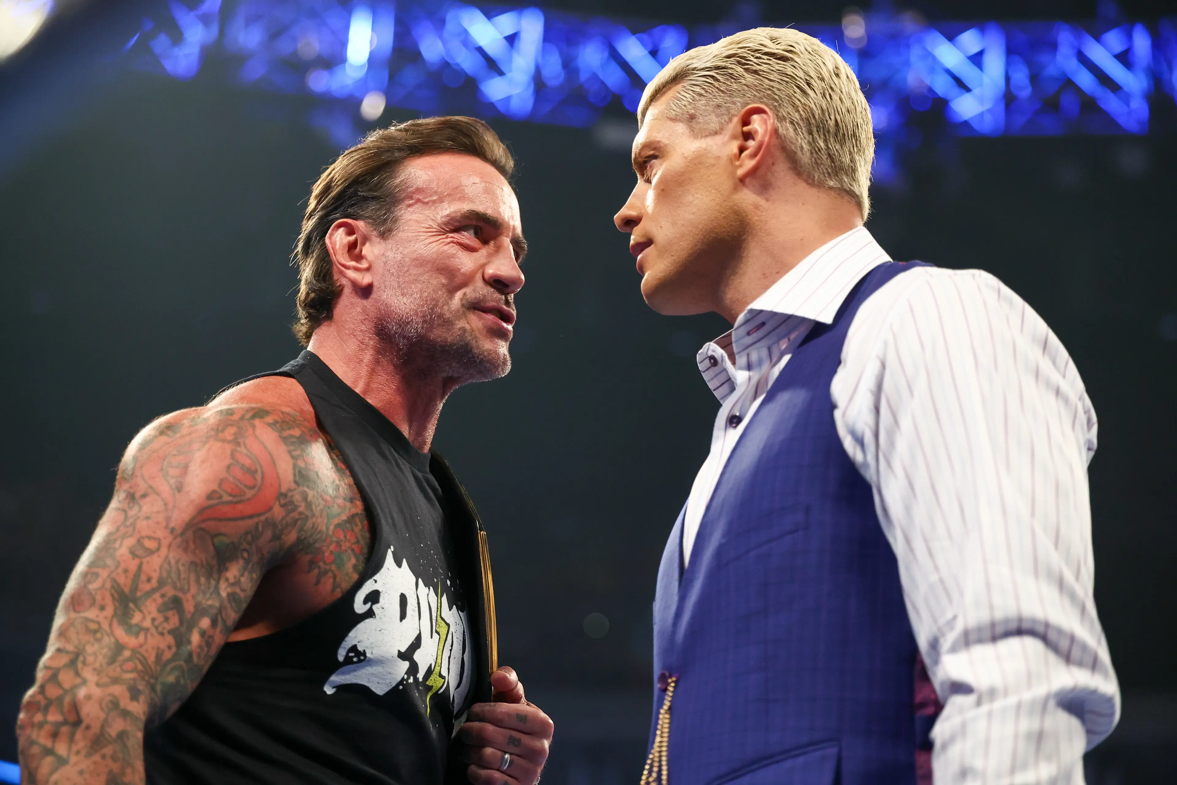 CM Punk and Cody Rhodes face off to close out night one (Melina Pizano/WWE via Getty Images)