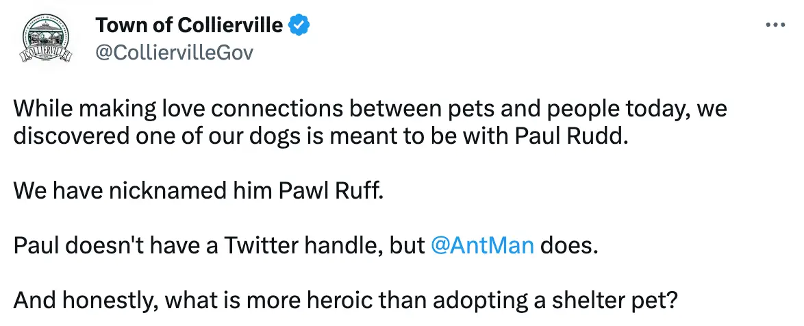 "One of our dogs is meant to be with Paul Rudd."