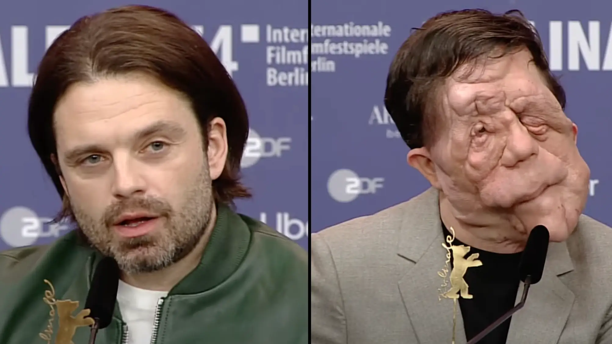 Sebastian Stan slams reporter who called co-star he was sat right next to a ‘beast’