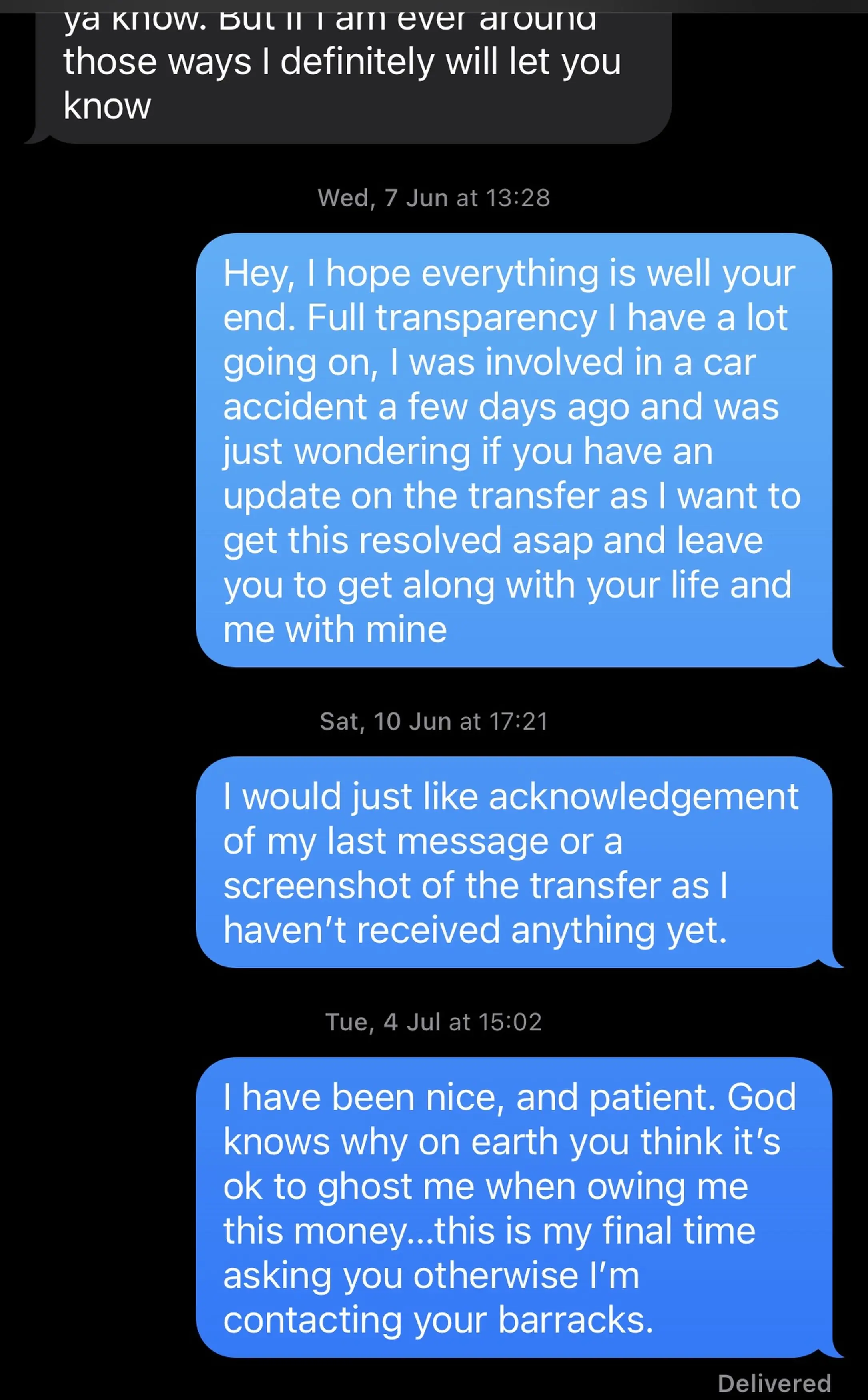 He 'ghosted' her. (Kennedy News and Media)