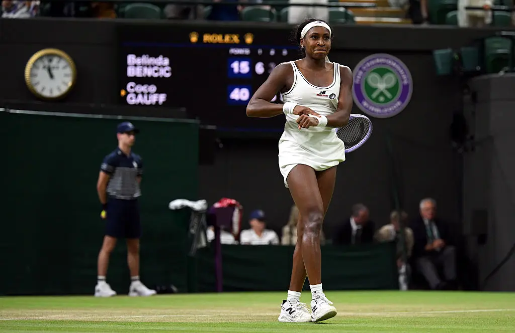 Gauff celebrated her timely win (Matthias Hangst/Getty Images)