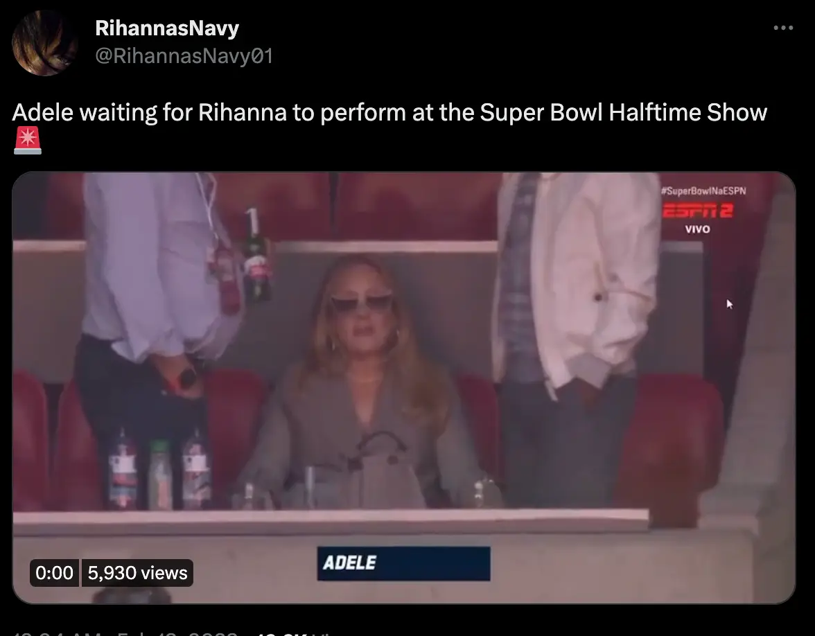 Fans have noticed Adele waiting in the crowd.