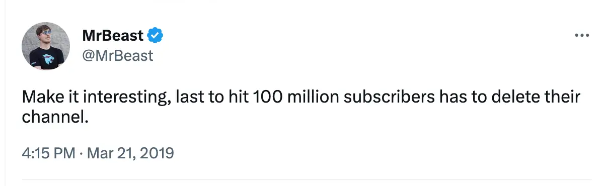 MrBeast challenged PewDiePie to deleting their channels over subscribers.