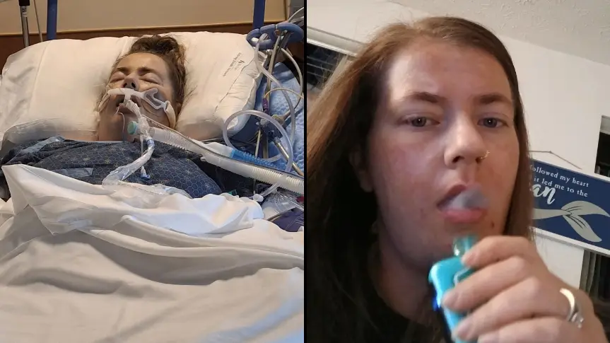 Woman who ‘showered with e-cig’ lucky to be alive after ‘black goo poured out of her’ due to vaping addiction