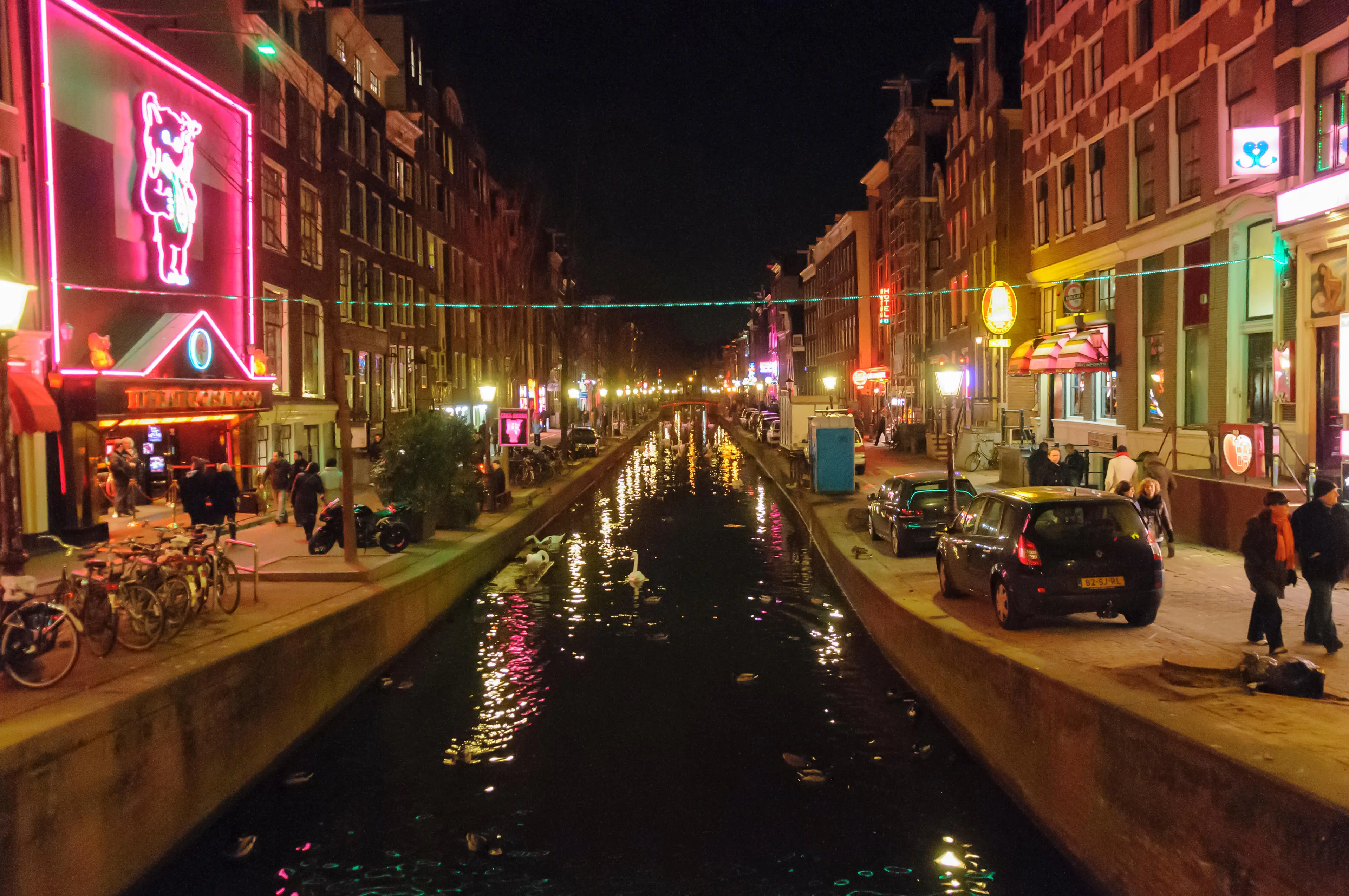 Amsterdam's famous red light district.