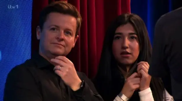 Tia with co-presenter Declan Donnelly.