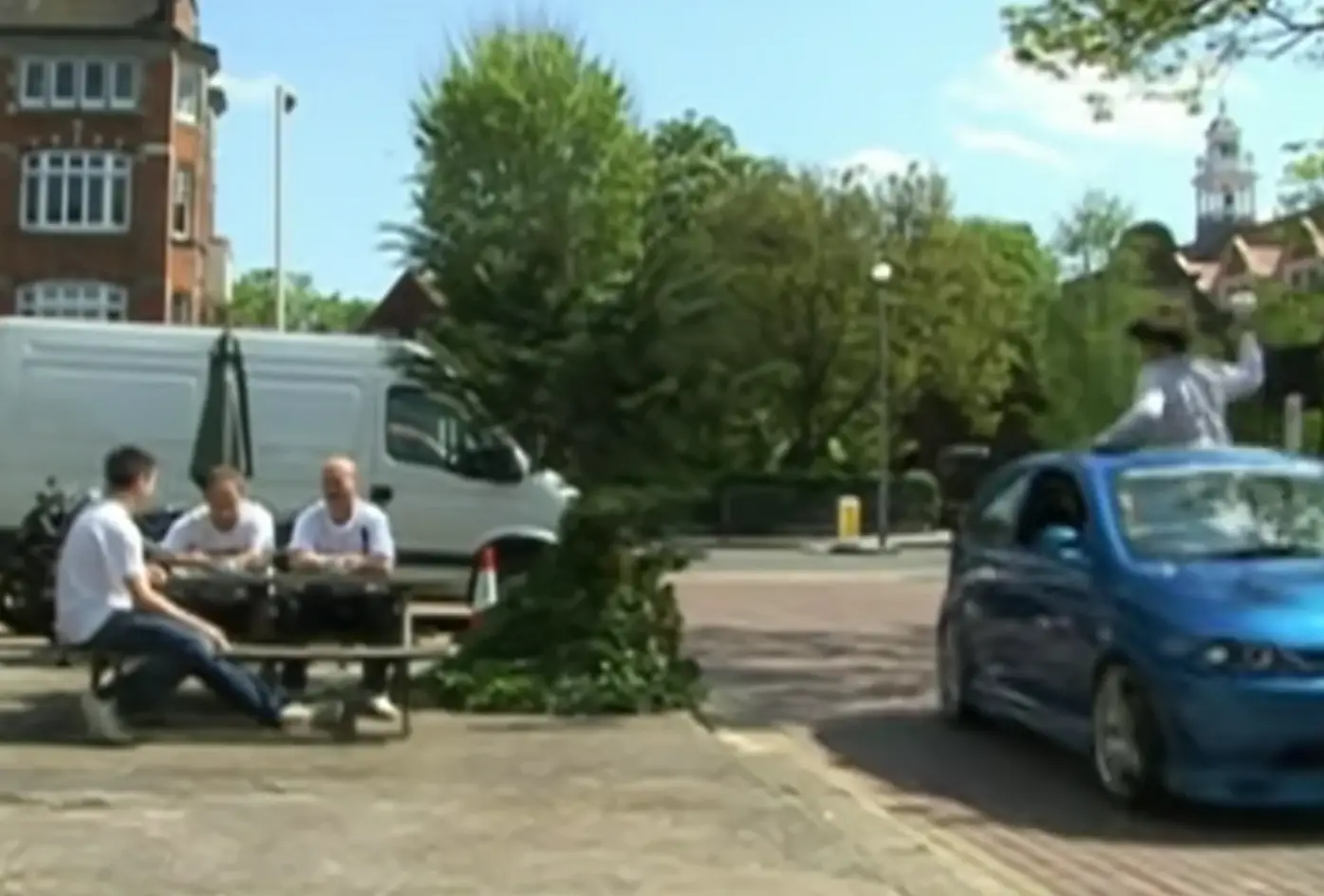 This is what we did for fun back in the noughties, we watched a man throw burgers at people. (Channel 4)