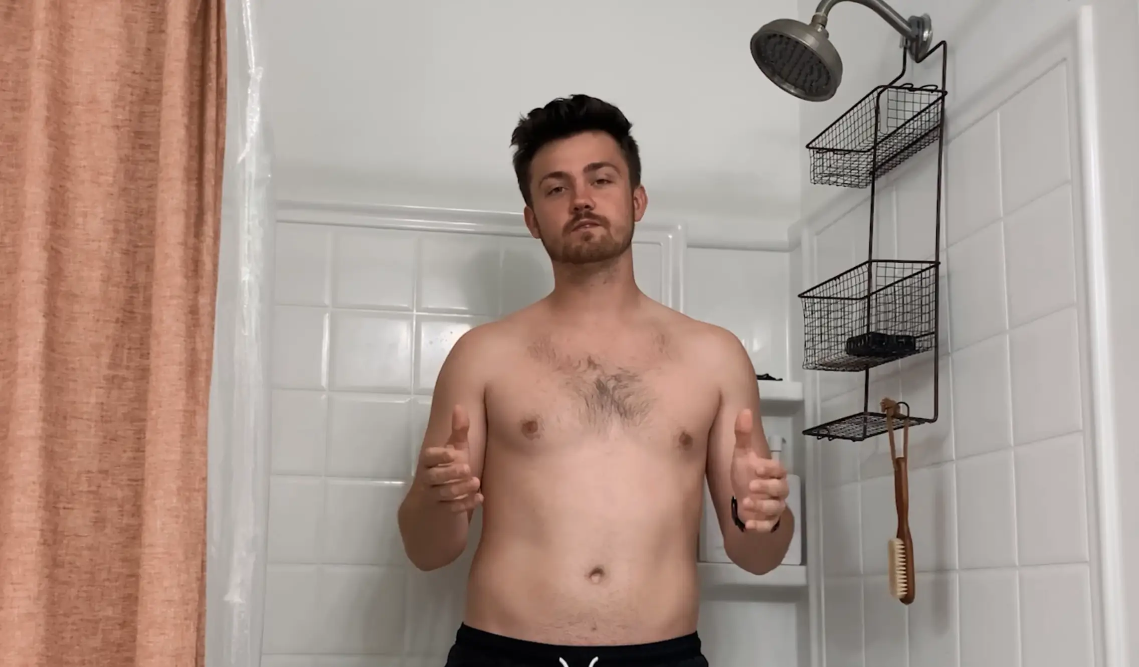 Heck decided to take 108 cold showers in a row (Quinton Heck/YouTube)