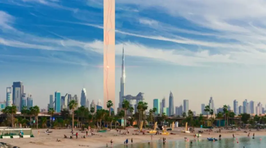 Here's what the penis would look like if it were part of a city skyline.