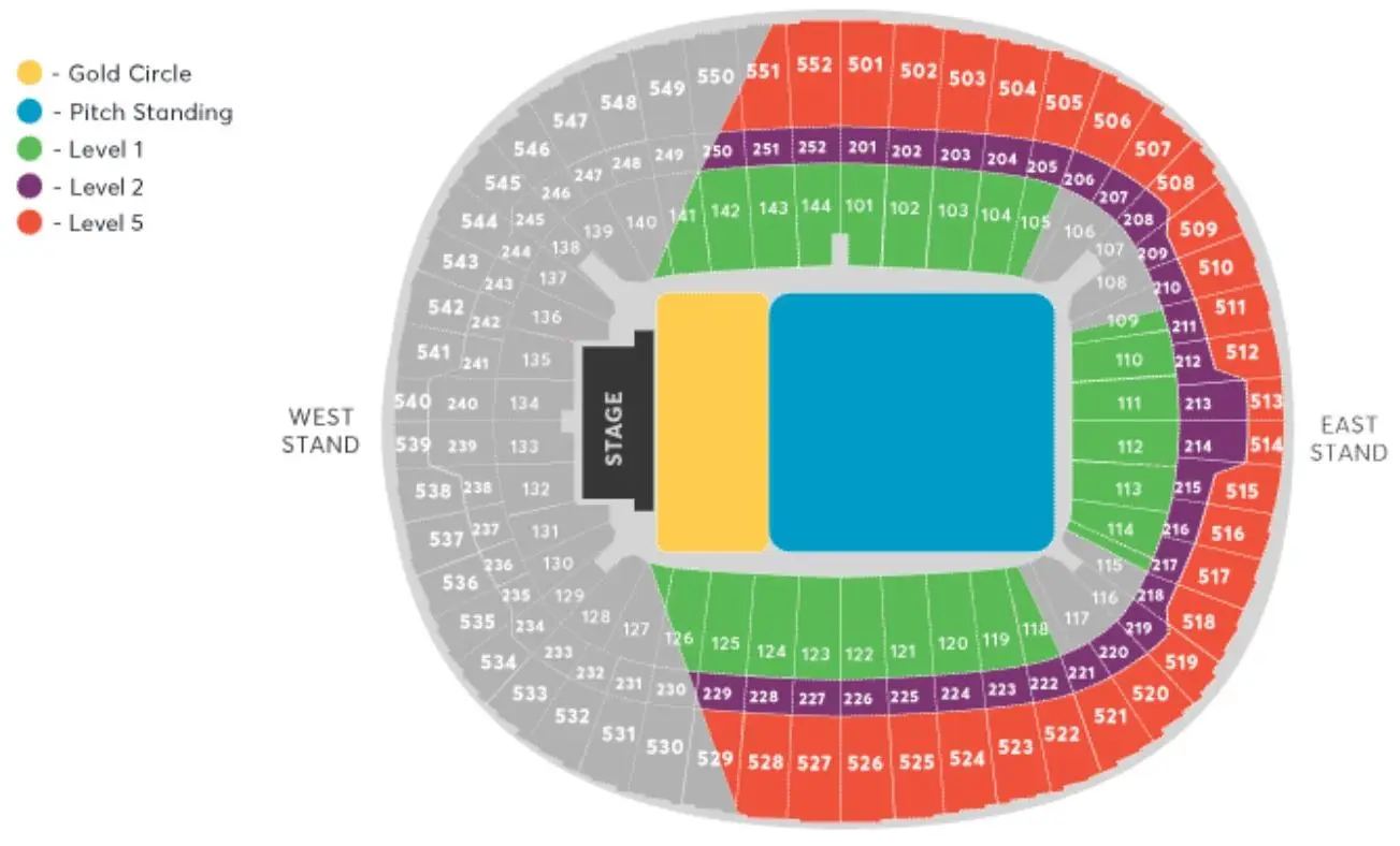 The Wembley Stadium seating plan has been revealed (See Tickets)