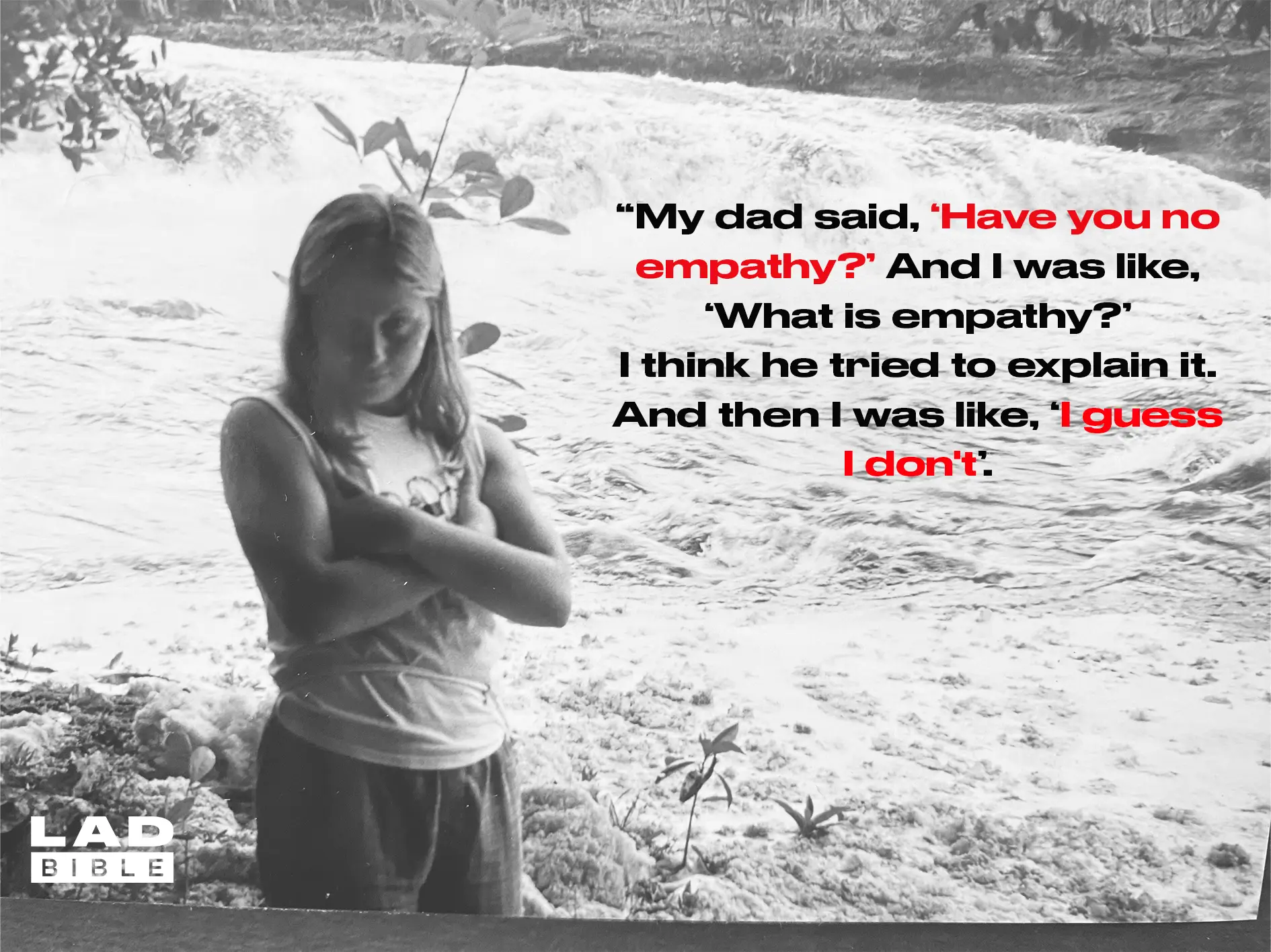 Jamie realised she didn't feel empathy as a child (Supplied)