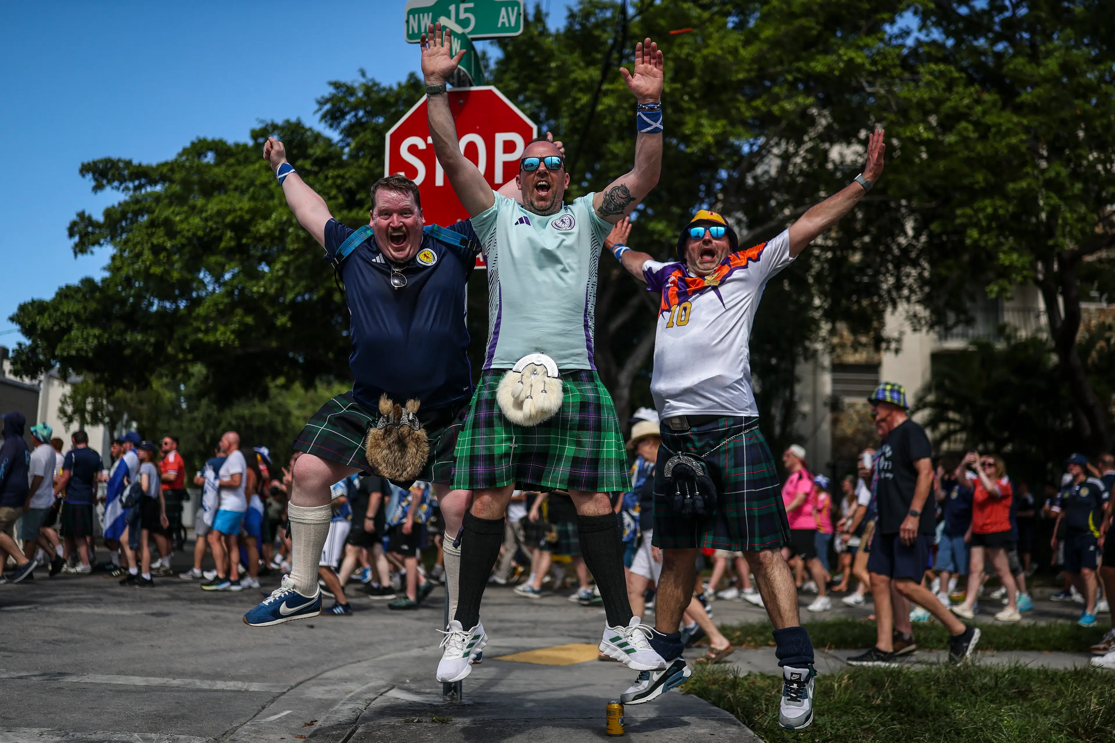 Scotland fans have taken to the streets of Miami ahead of the game (PATRICIA DE MELO MOREIRA / AFP via Getty Images)