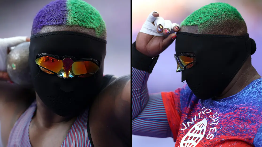 Reason why USA shot putter Raven Saunders wears a full face mask in the Olympics