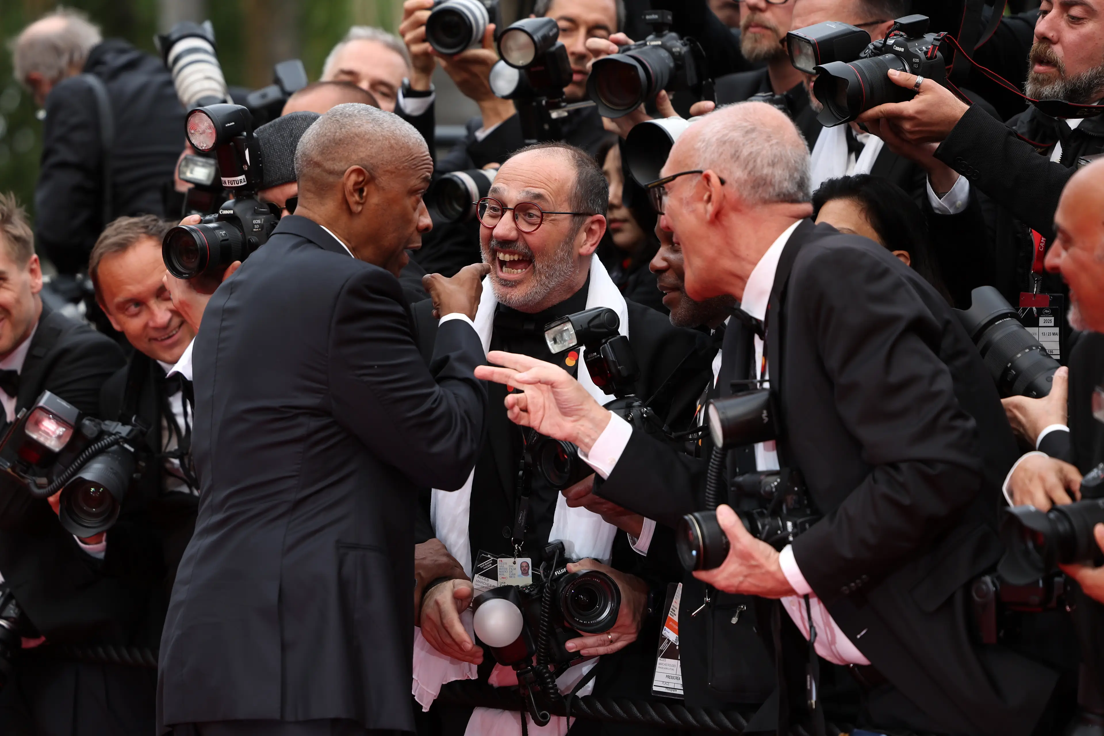 The photographer smiled throughout the exchange (Pascal Le Segretain via Getty Images)