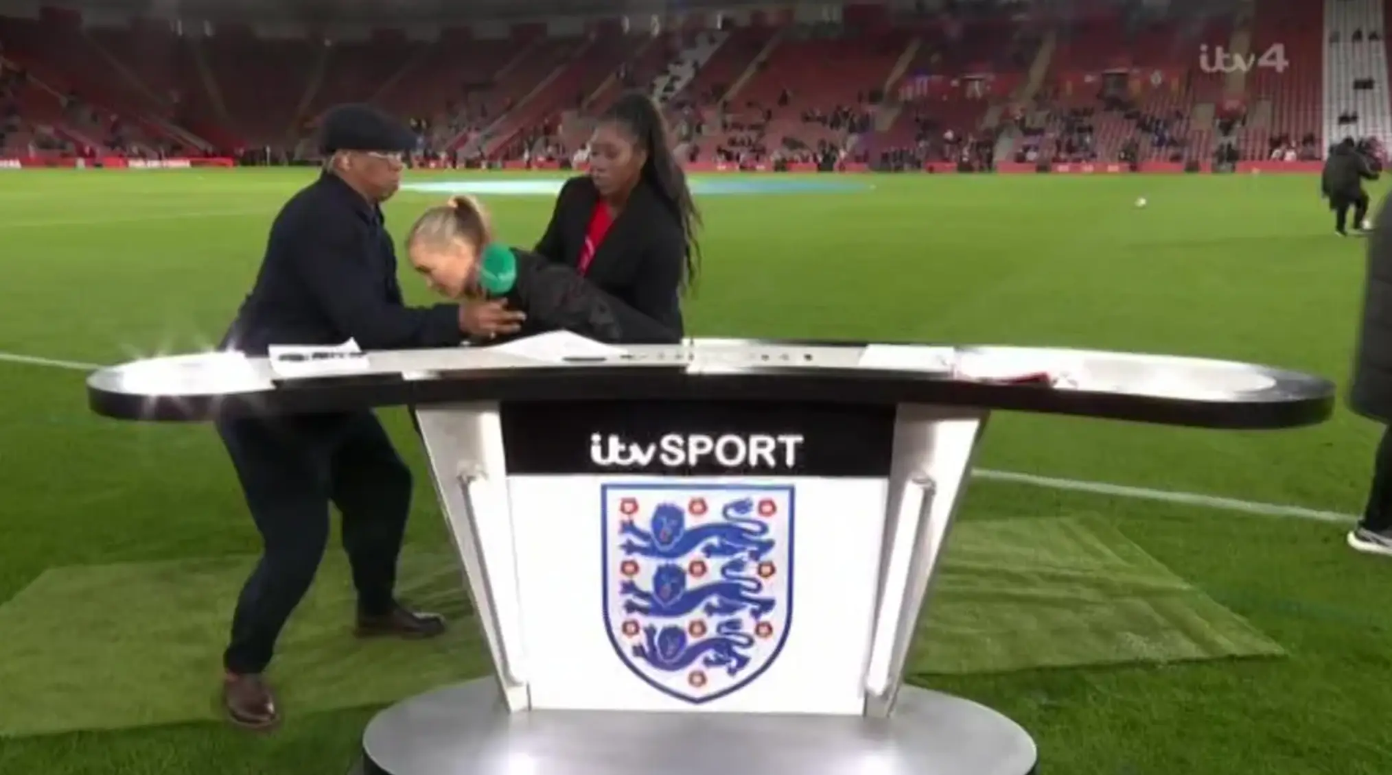 The sports presenter issued a statement after collapsing in the middle of a broadcast (ITV)