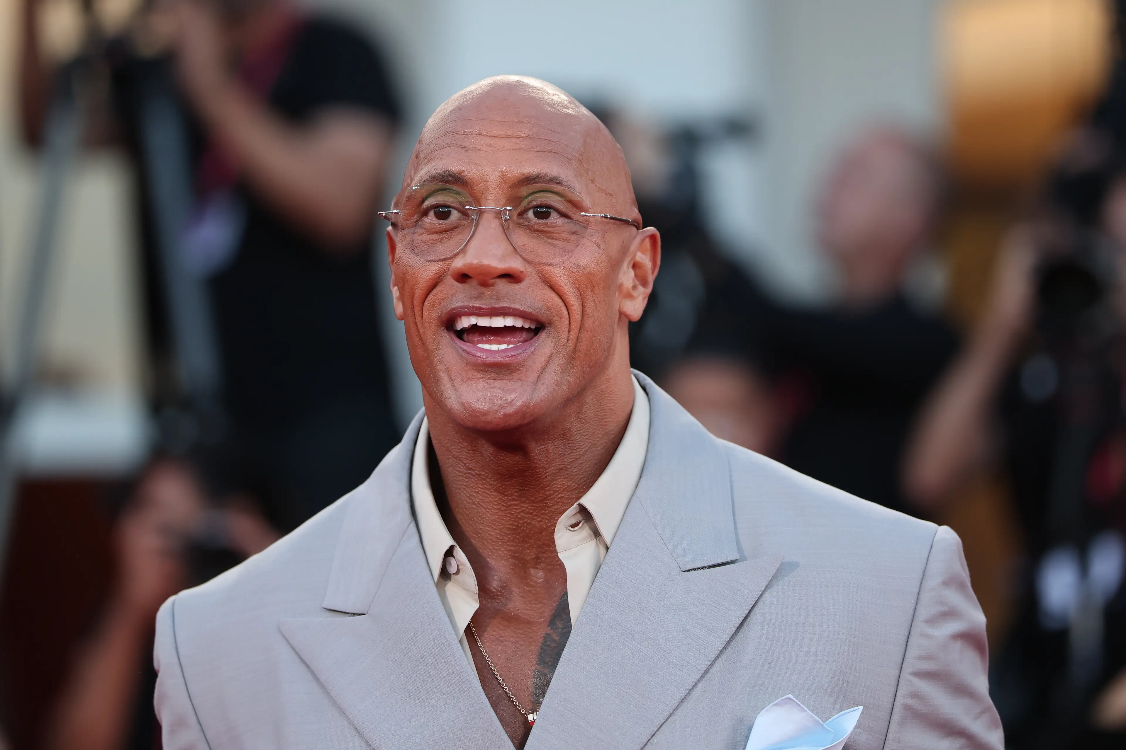 Even having lost a lot of weight Dwayne Johnson is still huge (Gisela Schober/Getty Images)