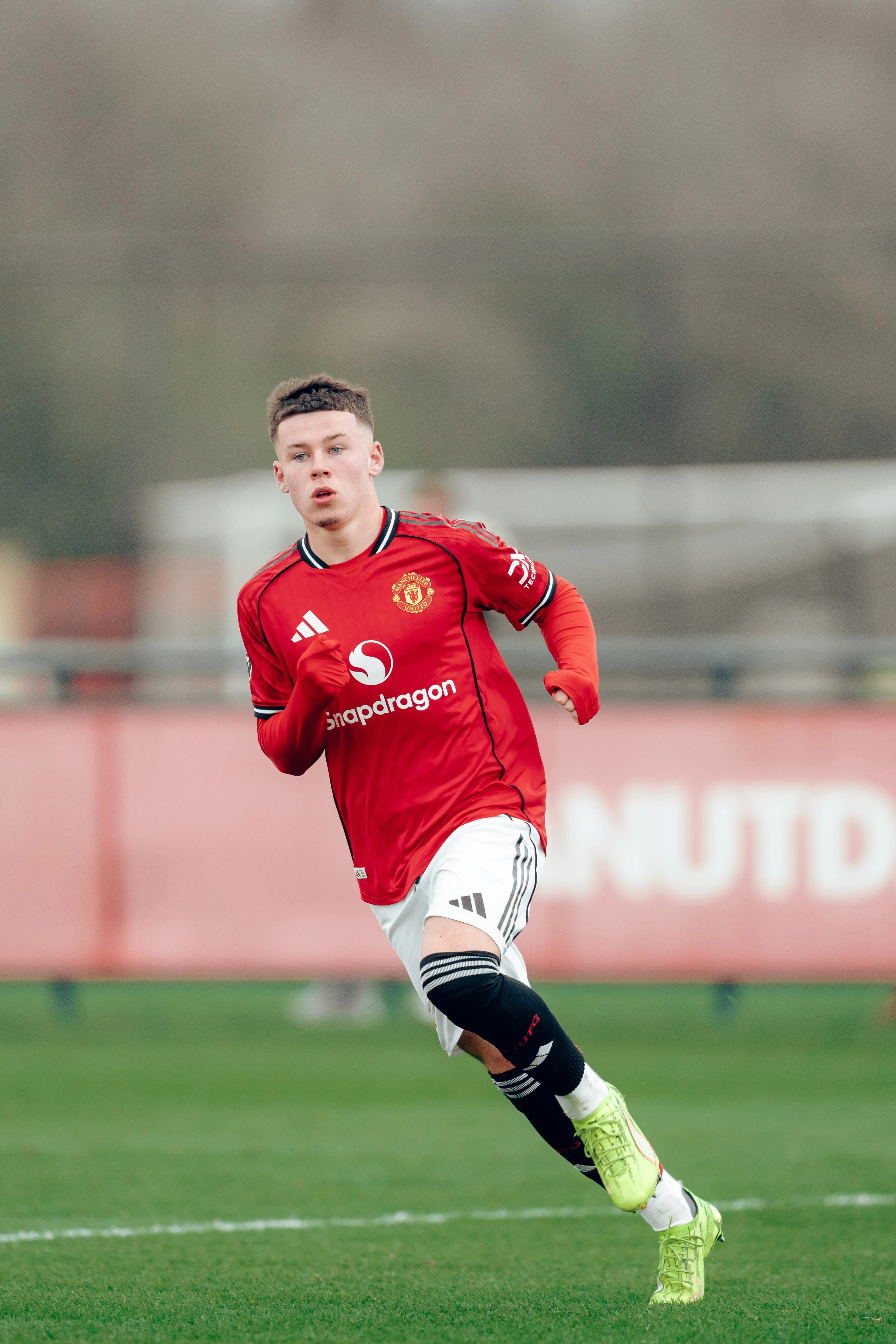 Kai has followed in his dad's footsteps - he just hasn't quite got the accent to match. (Zohaib Alam - MUFC/Manchester United via Getty Images)