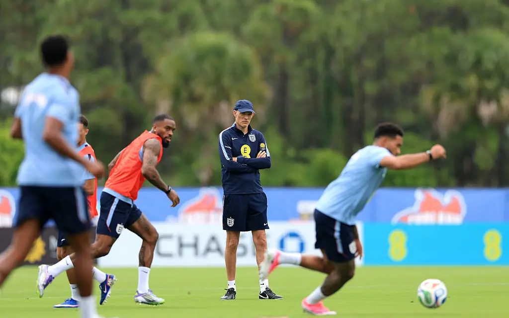 Thomas Tuchel at England's training camp (Eddie Keogh - The FA/The FA via Getty Images)