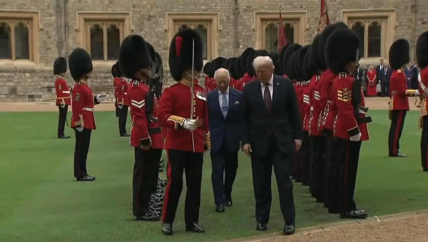 A royal expert has explained why Trump was seen walking in front of the monarch (Sky News)