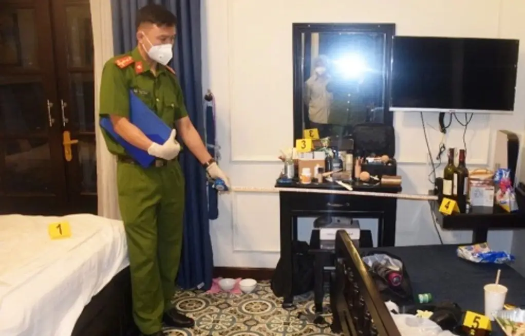 Police shared an image of one of the rooms where the couple were found dead (Quangnam Provincial Police)