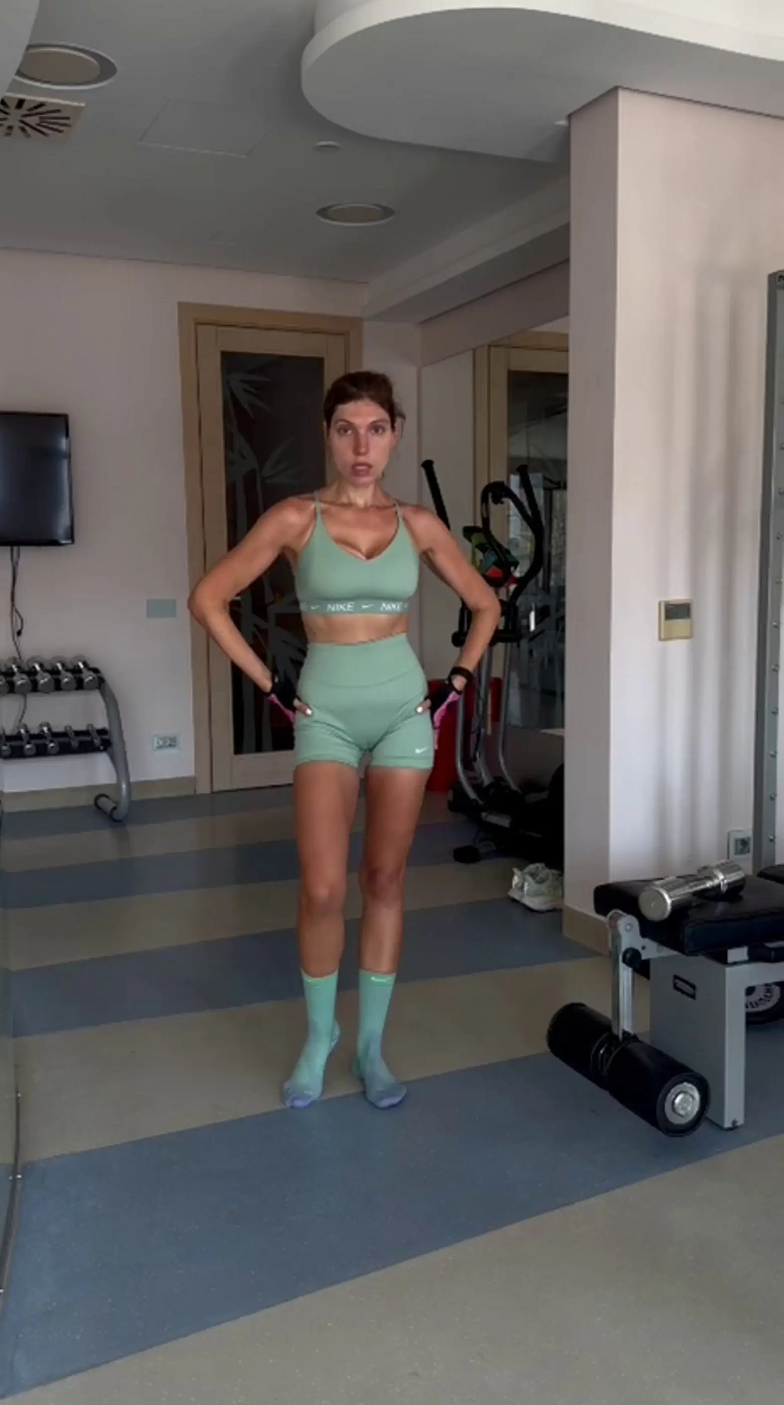 Arina now maintains her health with exercise (SWNS)