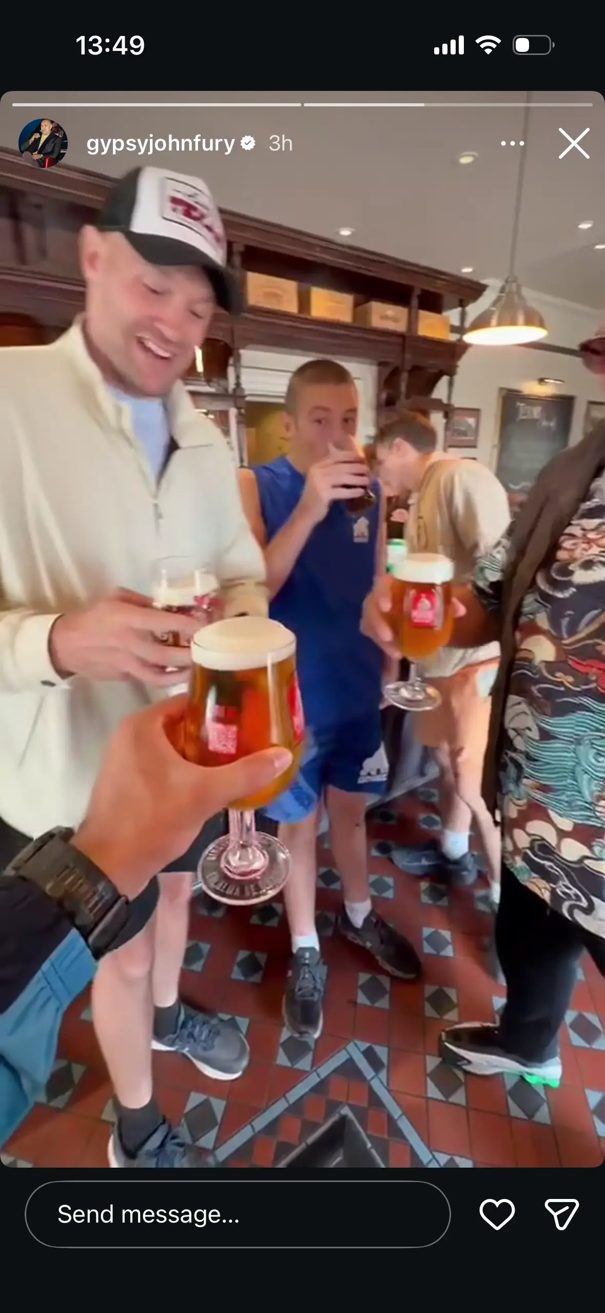 John shared a video of him having a drink with Tyson on social media (Instagram/@gypsyjohnfury)