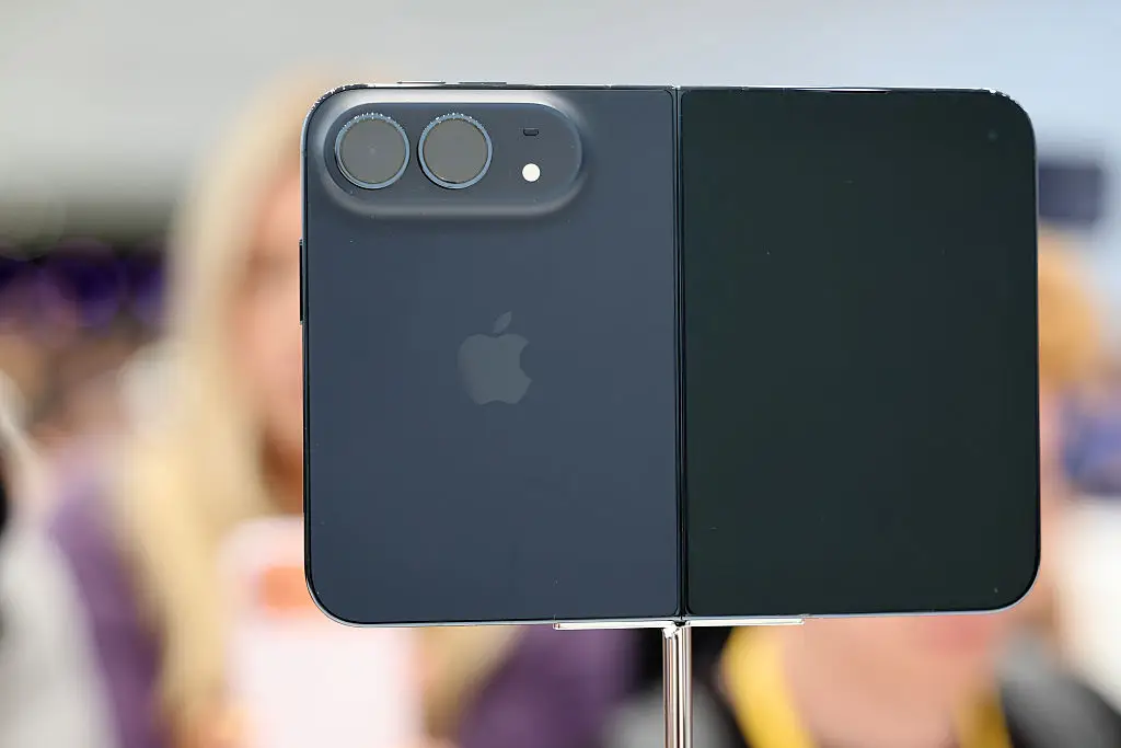 The new iPhone Duo up close (Benjamin Fanjoy/Getty Images)