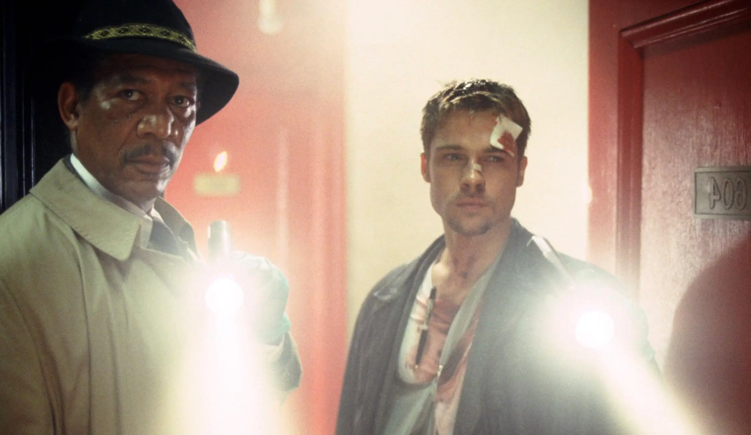 Morgan Freeman and Brad Pitt starred alongside each other in the 1995 thriller (New Line Cinema)