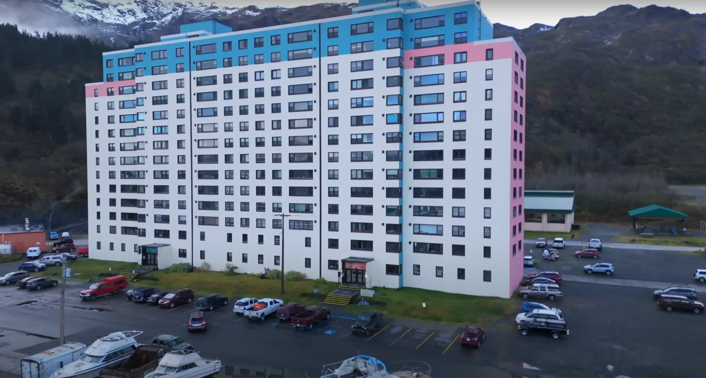 The Begich Towers were built in 1957 (YouTube/Seek Discomfort)