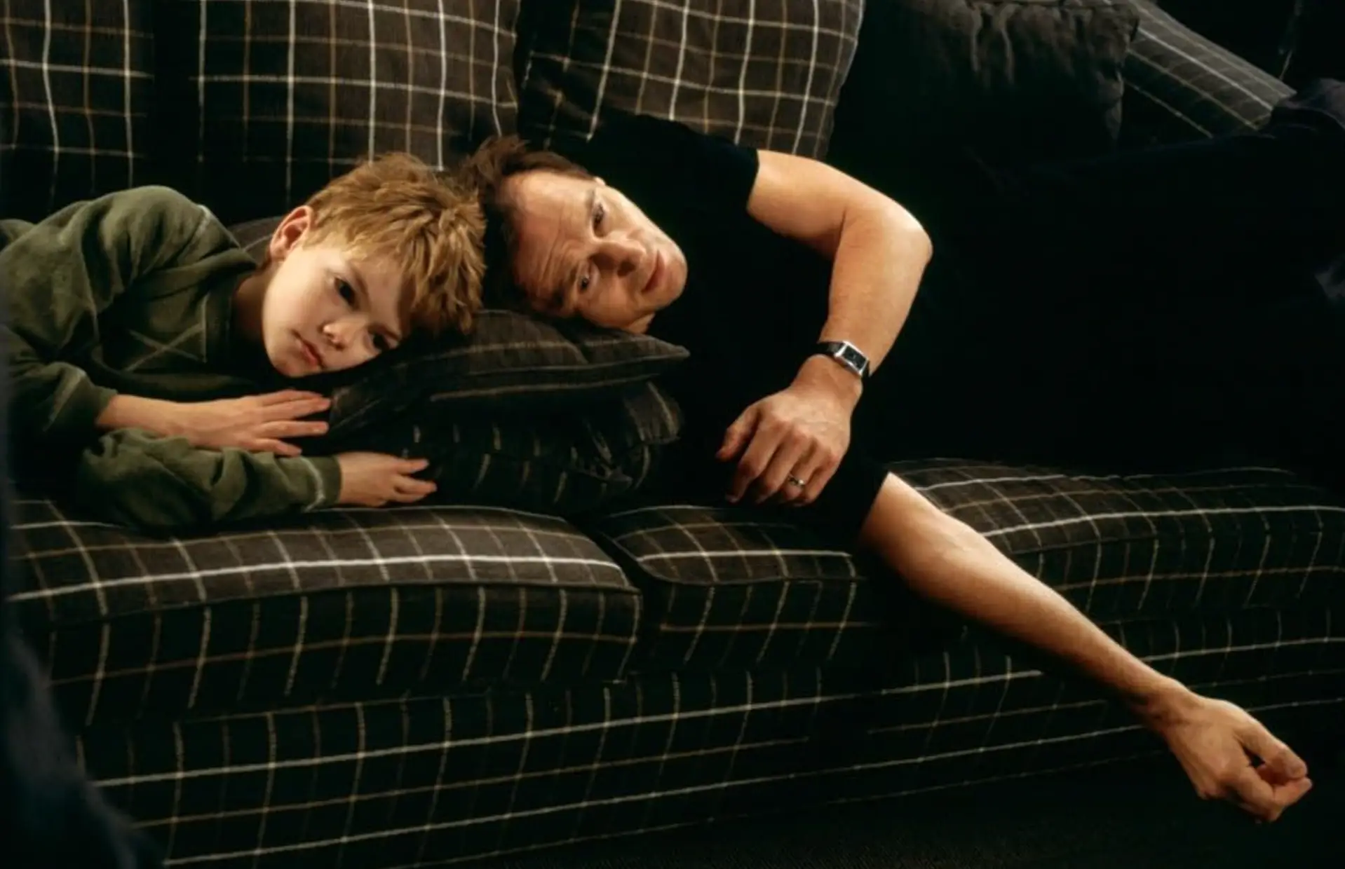 Brodie-Sangster and Liam Neeson in Love Actually, filmed two years before Nanny McPhee. (Universal Pictures)