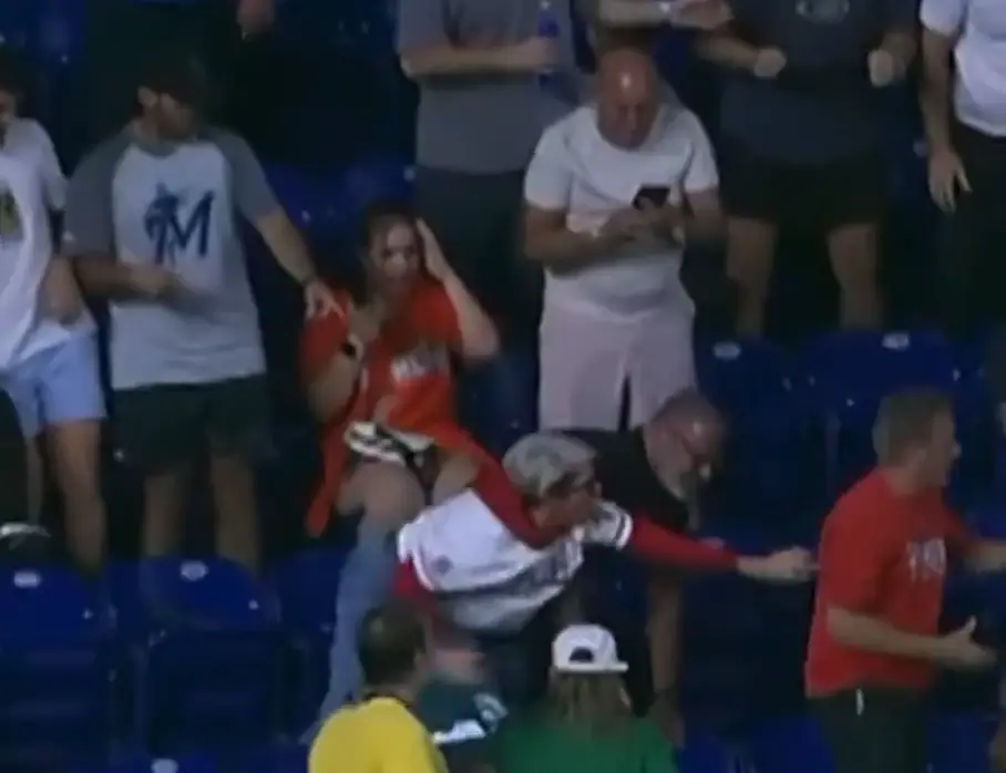 The initial scramble for the ball was caught on camera (NBC Sports)