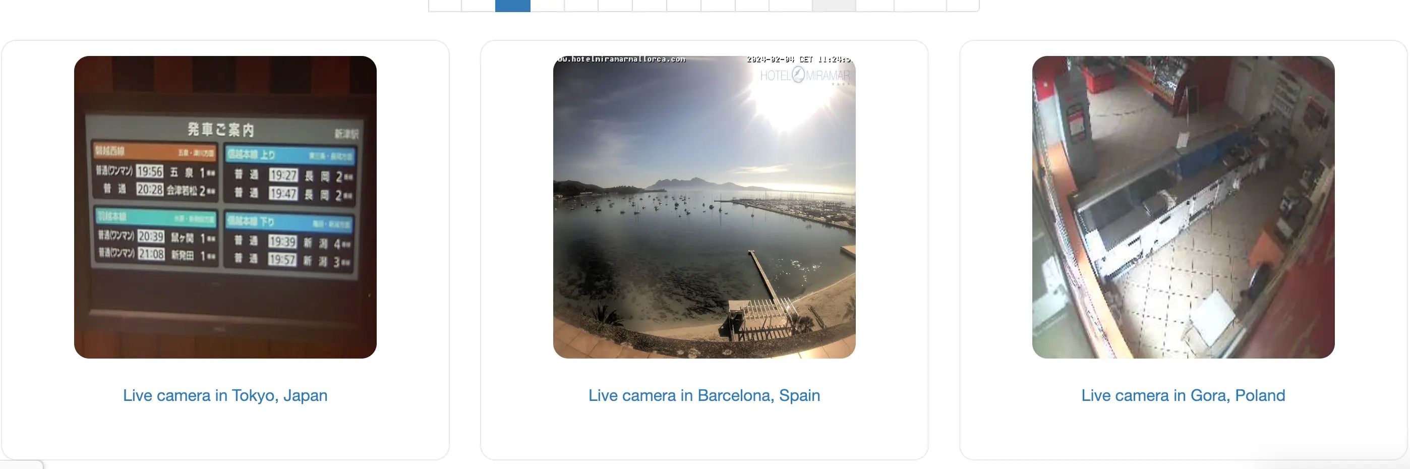 All sorts of live feeds can be viewed.