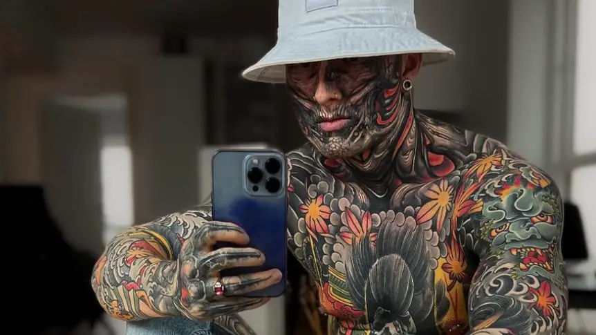Man Unrecognisable After Covering 95 Per Cent of Body In Extreme Tattoos