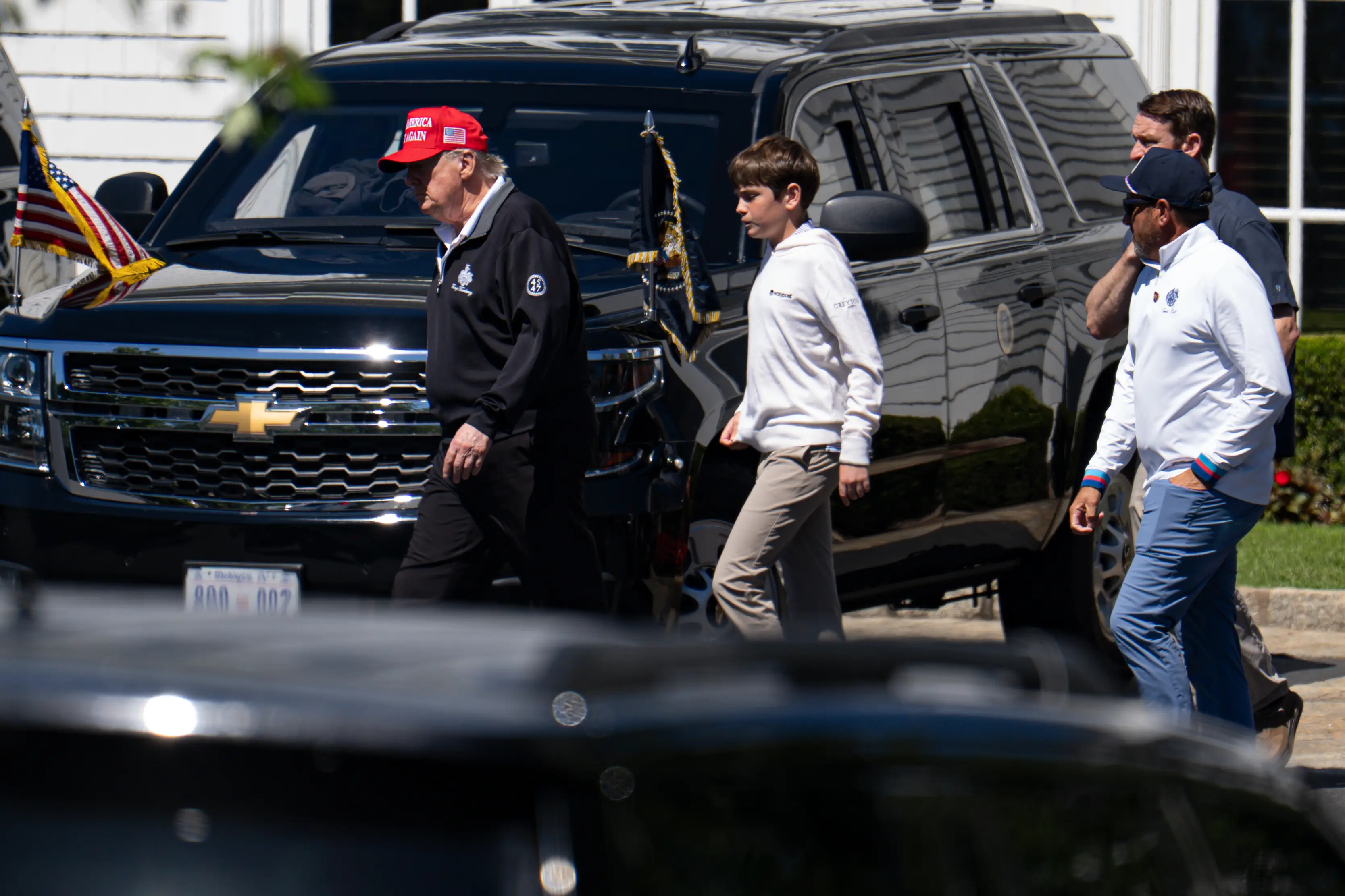 Trump was spotted heading out for a round of golf over the weekend (Kayla Bartkowski/Getty Images)