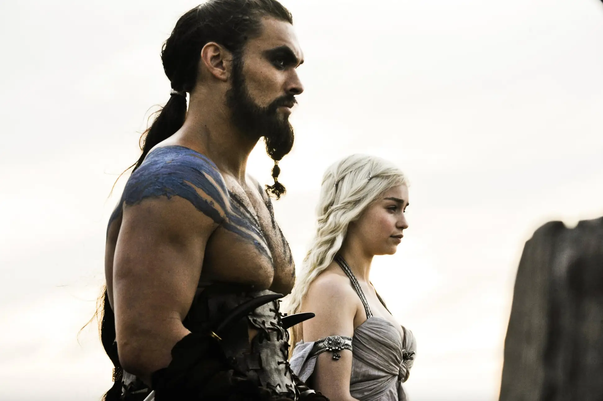 Jason Momoa and Emilia Clarke in Game of Thrones (Helen Sloan/HBO)
