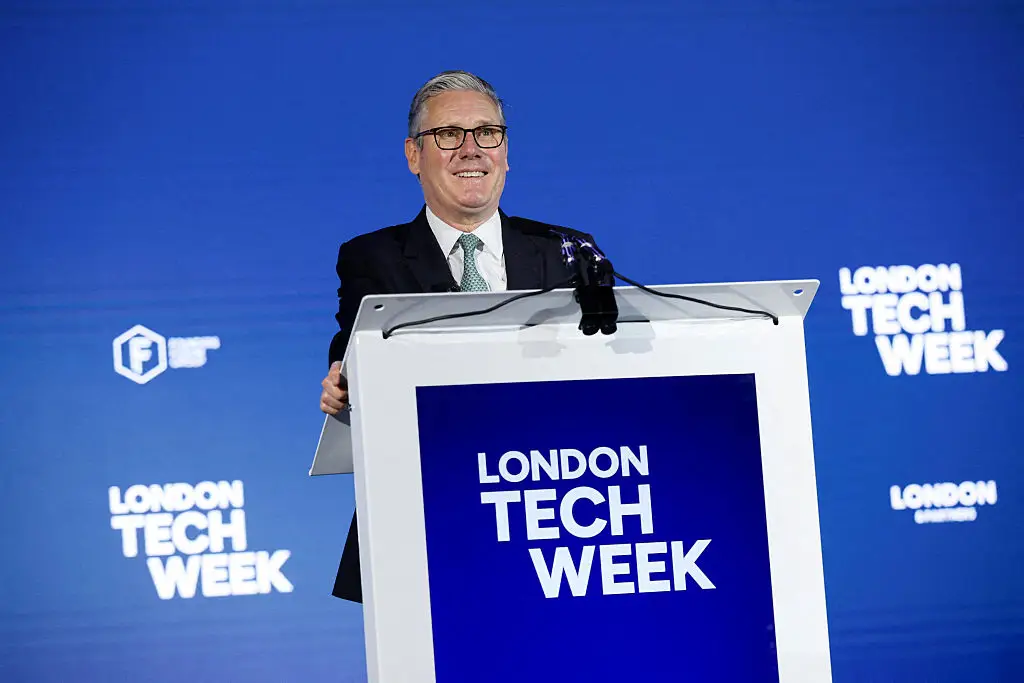 Keir Starmer speaking at London Tech Week (Isabel Infantes / POOL / AFP via Getty Images)