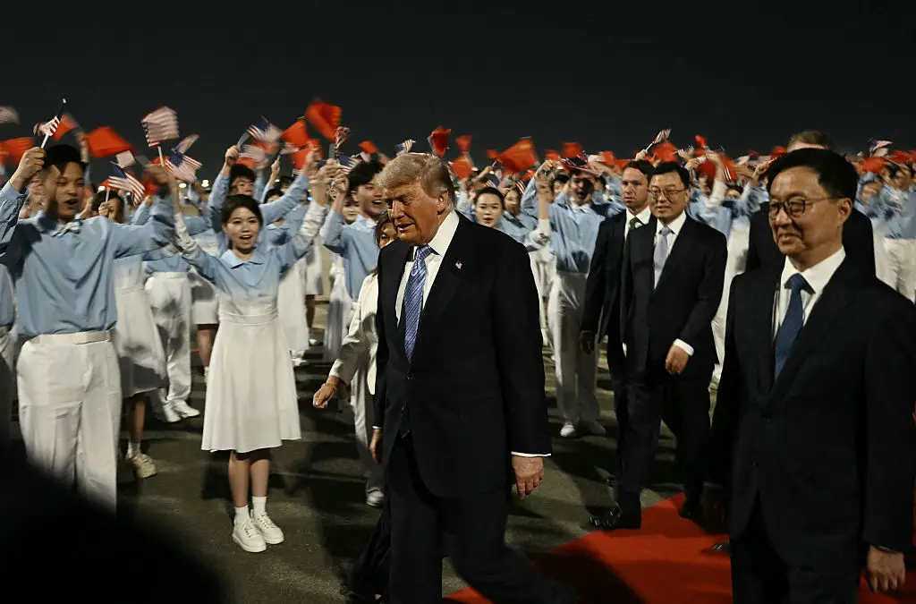 Trump got a warm welcome in Beijing, but Xi Jinping wasn't there to greet him (Brendan SMIALOWSKI / AFP via Getty Images)