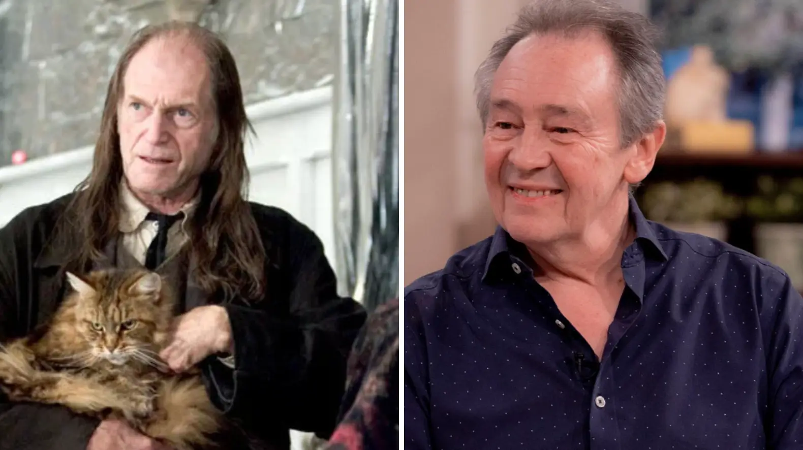 David Bradley as Argus Filch, and Paul Whitehouse, who will be playing the caretaker in the new series (Warner Bros/ITV)