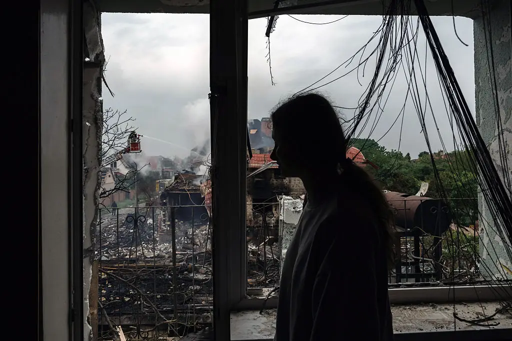 Images of damaged homes in Ukraine after Russian strikes (Andrew Kravchenko/Bloomberg)