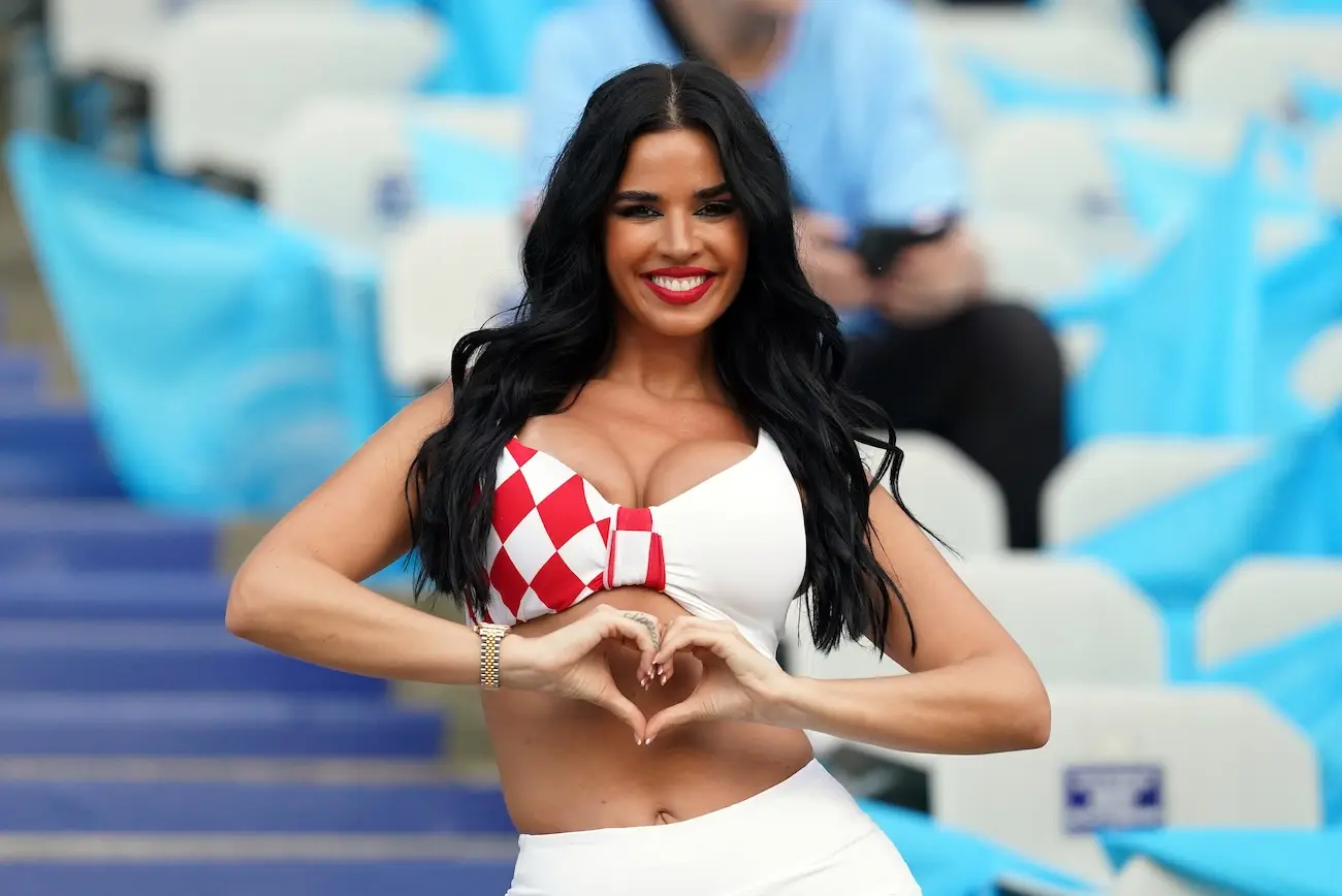 Ex-Miss Croatia Ivana Knoll stole the show at the World Cup. (PA)