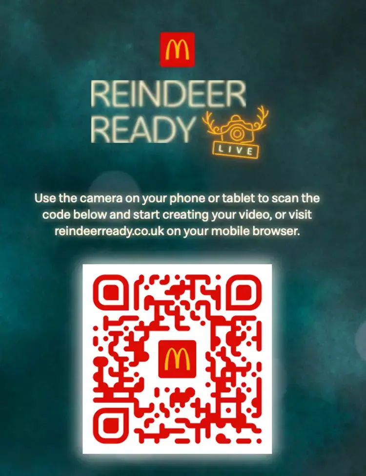 Scan the code and get ready to see reindeer (McDonald's)