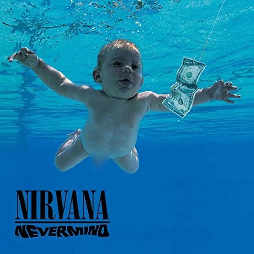 Nirvana's Nevermind album cover features four-month-old Spencer swimming underwater (Universal)