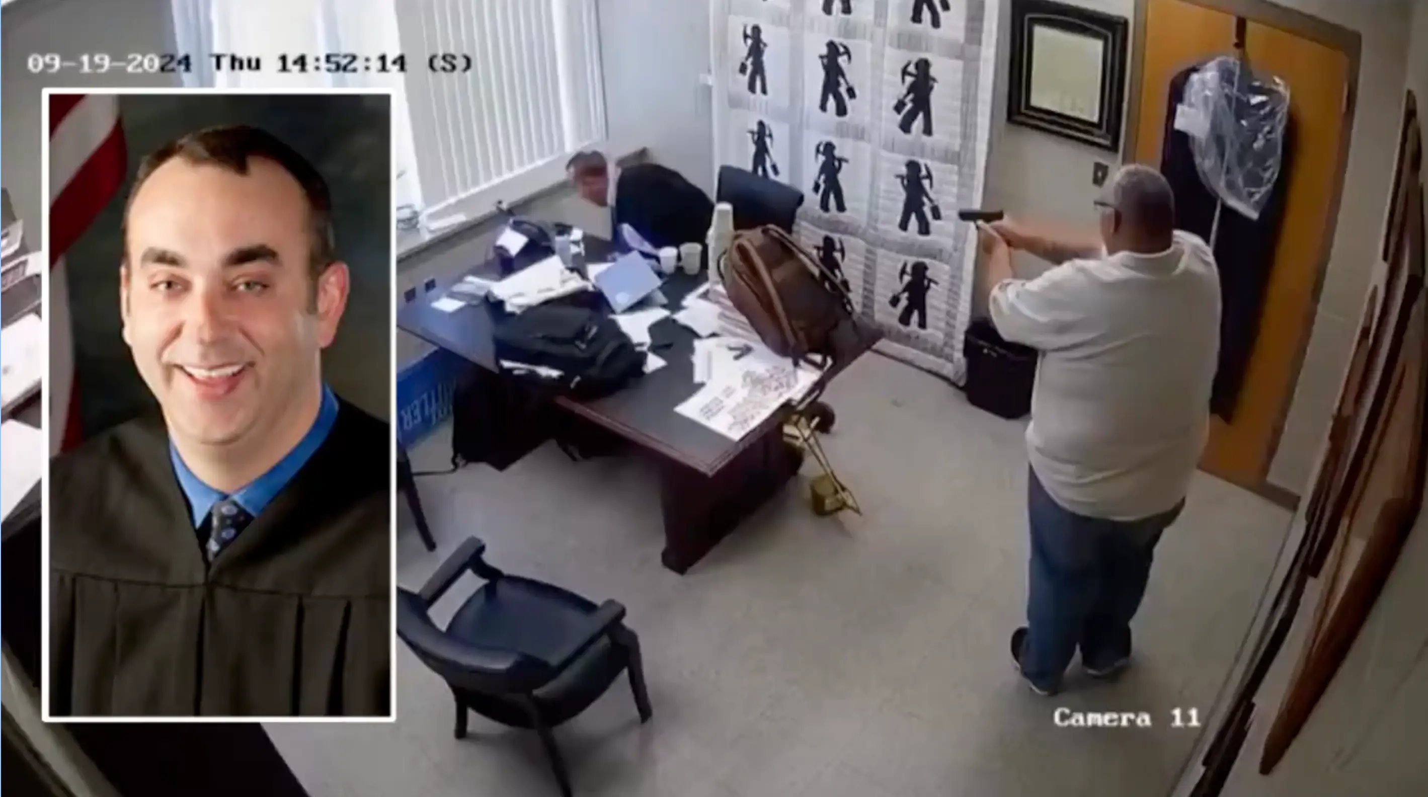 The chilling footage shown in court reveals how brutal the shooting was (X/CollinRugg)