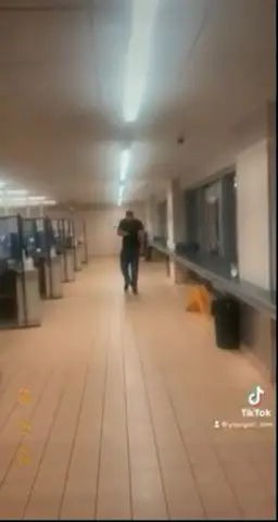 The pair found all the staff had left.