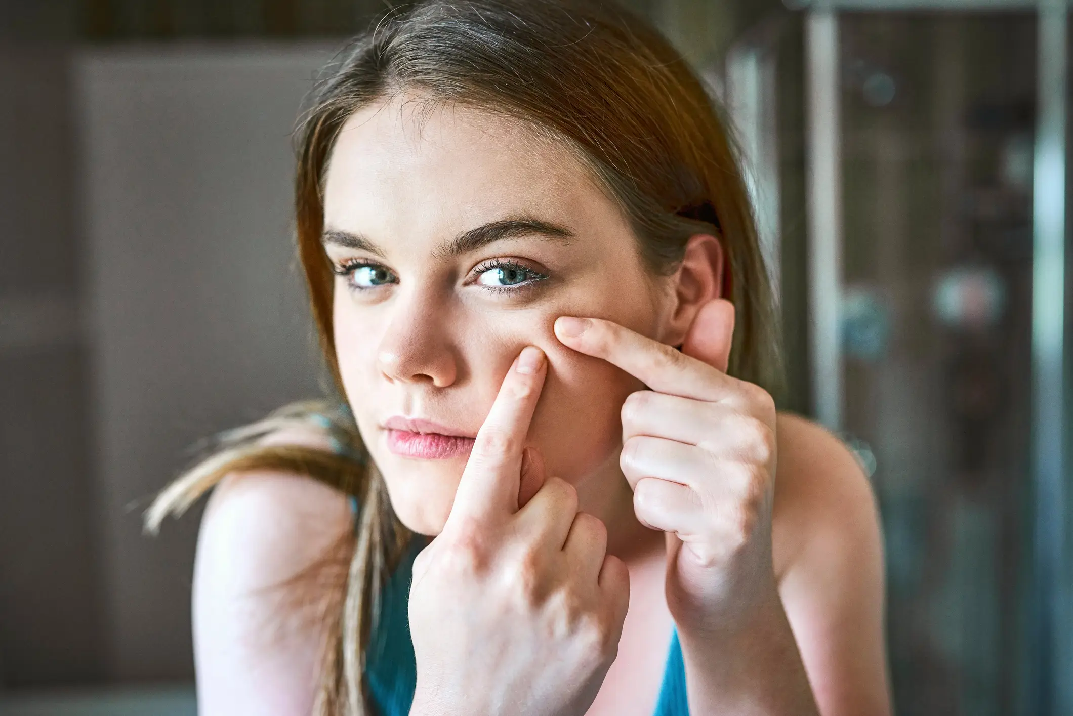 People with pimples have been warned about the 'triangle of death'. (Getty Stock Photo)
