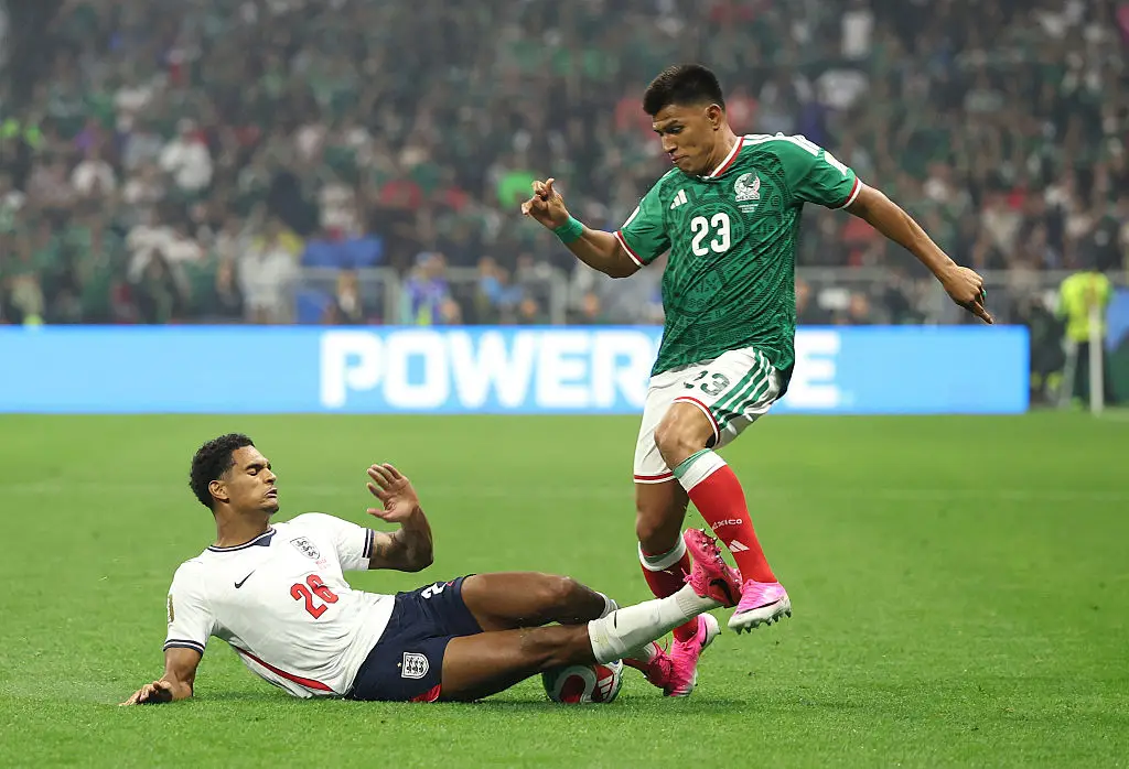 The challenge that saw Quansah sent off (Michael Steele/Getty Images)
