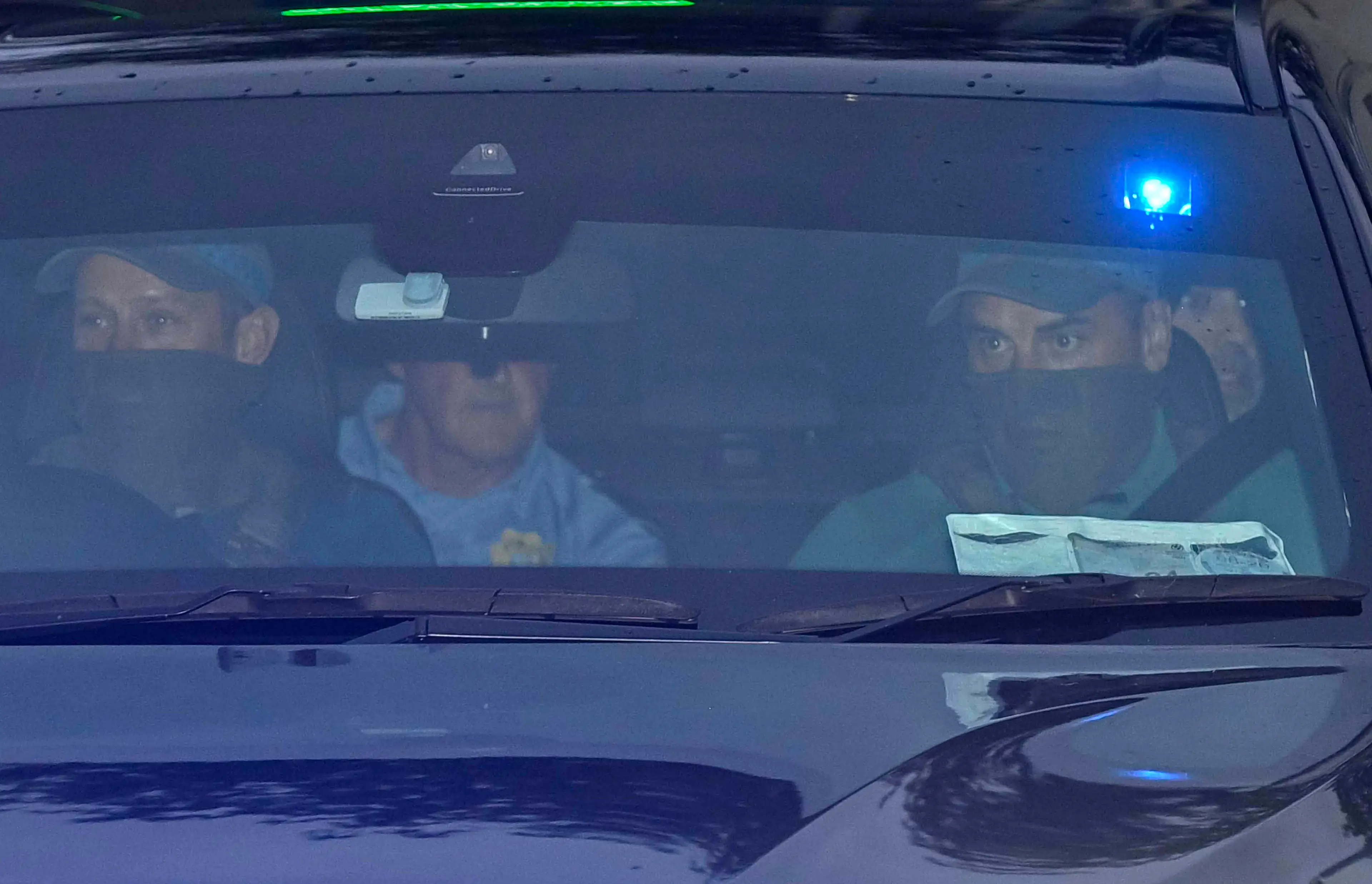 Daniel Kinahan (back, right) leaving the Criminal Courts of Justice in Dublin on August 9 (Mark Marlow/PA Wire)