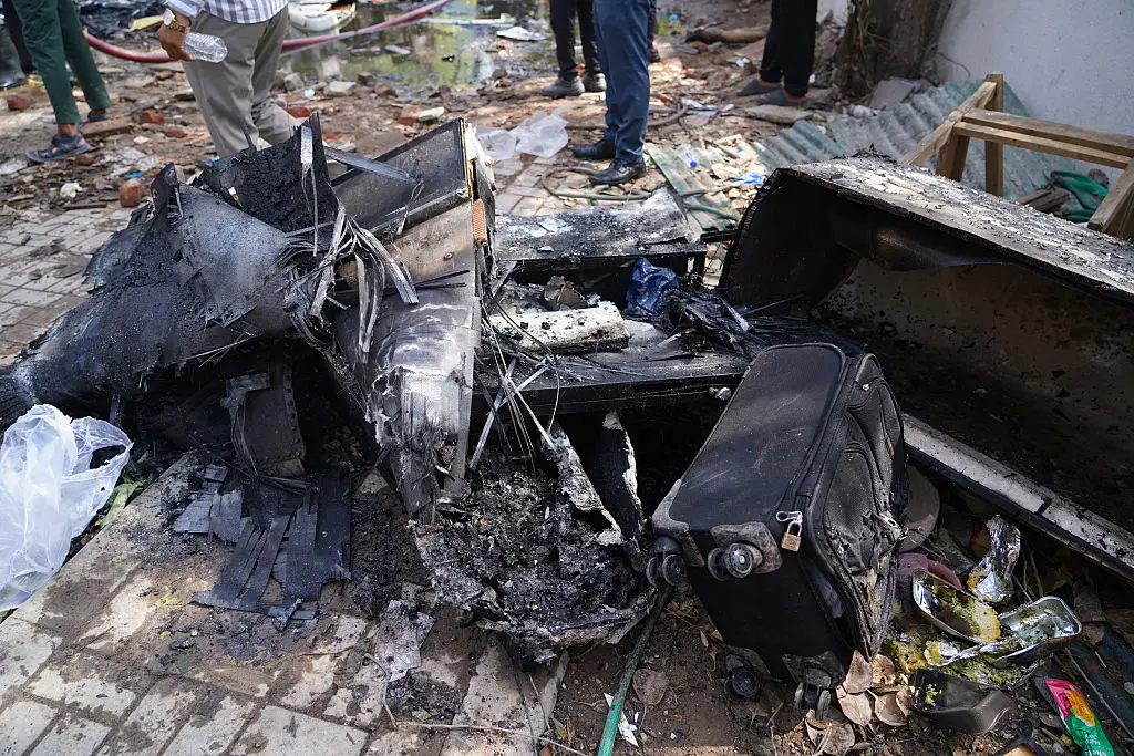 All but one of those on board were killed in the crash (Siddharaj Solanki/Bloomberg via Getty Images)